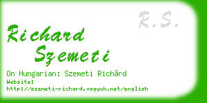 richard szemeti business card